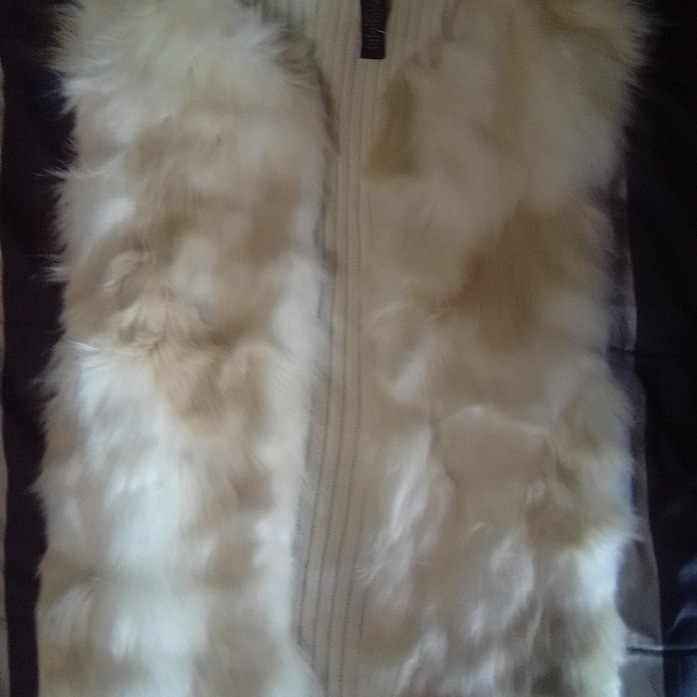 Faux Fur Vest in Cream and Tan